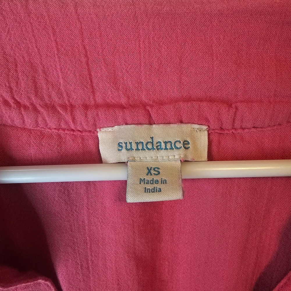 Sundance Pink Cotton Eyelet Lace‎ Tassel Boho Mini Dress Womens XS Rose - Picture 5 of 7
